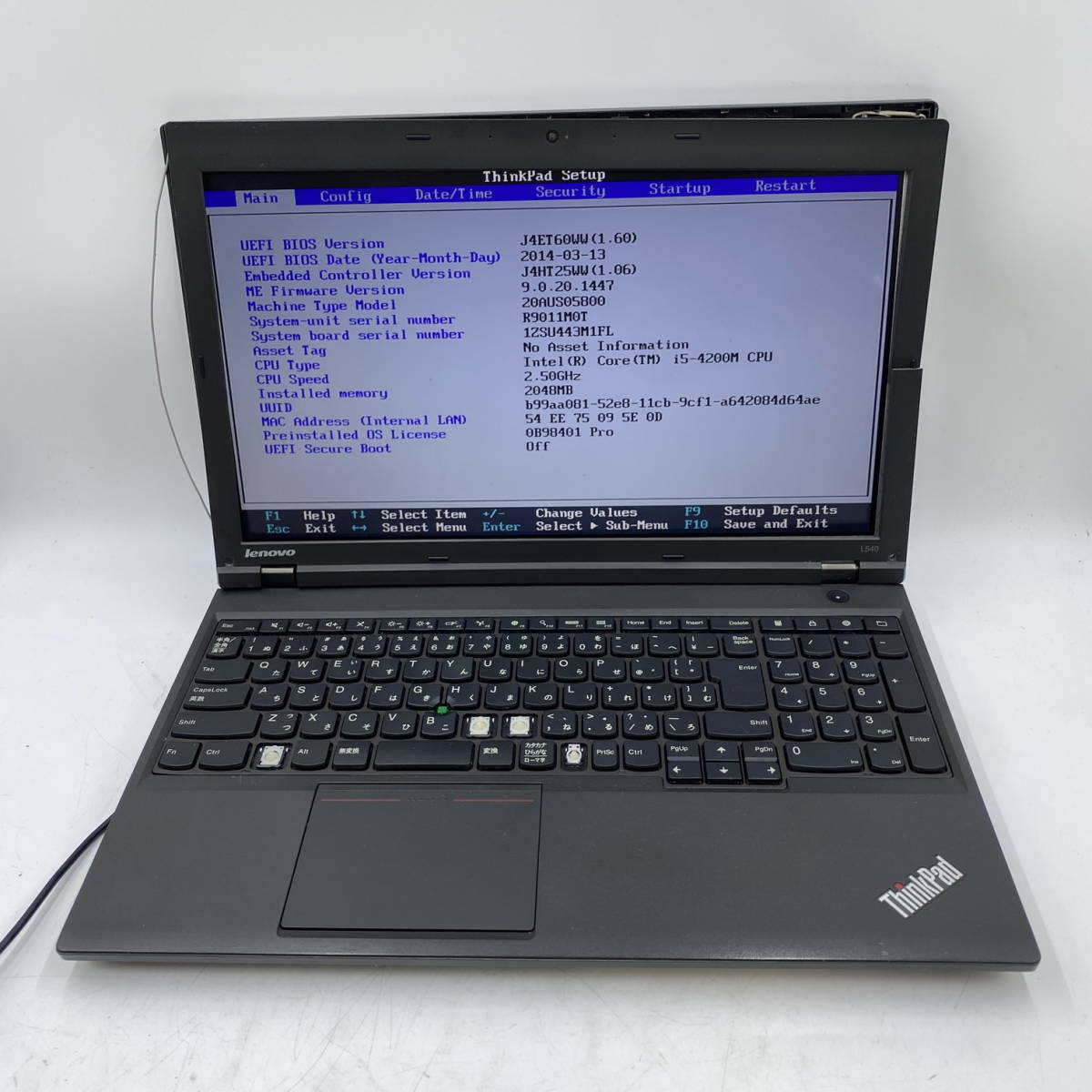 Lenovo ノートパソコン L540 CPU:i5-4200M ジャンクZ1205_画像1