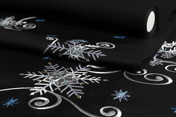 和遊館 即決ona3916 西陣織 大光 刺繍 九寸 名古屋帯 仕立て付き クリスマス 雪の結晶_画像3