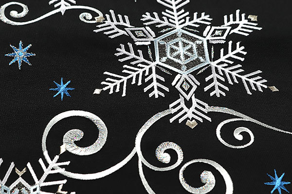 和遊館 即決ona3916 西陣織 大光 刺繍 九寸 名古屋帯 仕立て付き クリスマス 雪の結晶_画像4