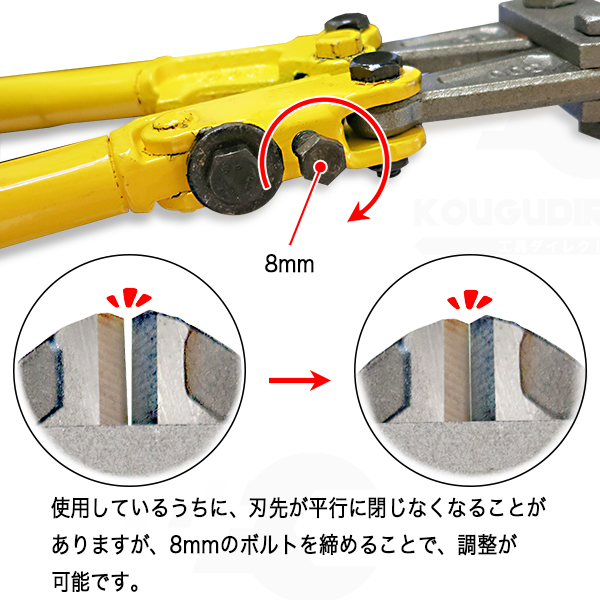 番線カッター チェーンカッター バン線カッター 小型 ワイヤーカッター 300mm (12インチ) アウトレット品 送料無料_画像9