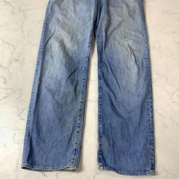 ポロジーンズラルフローレン コットン100％デニムパンツブルー POLO JEANS CO. RALPH LAUREN カジュアル バック裾ダメージ有 34 C7752_画像3