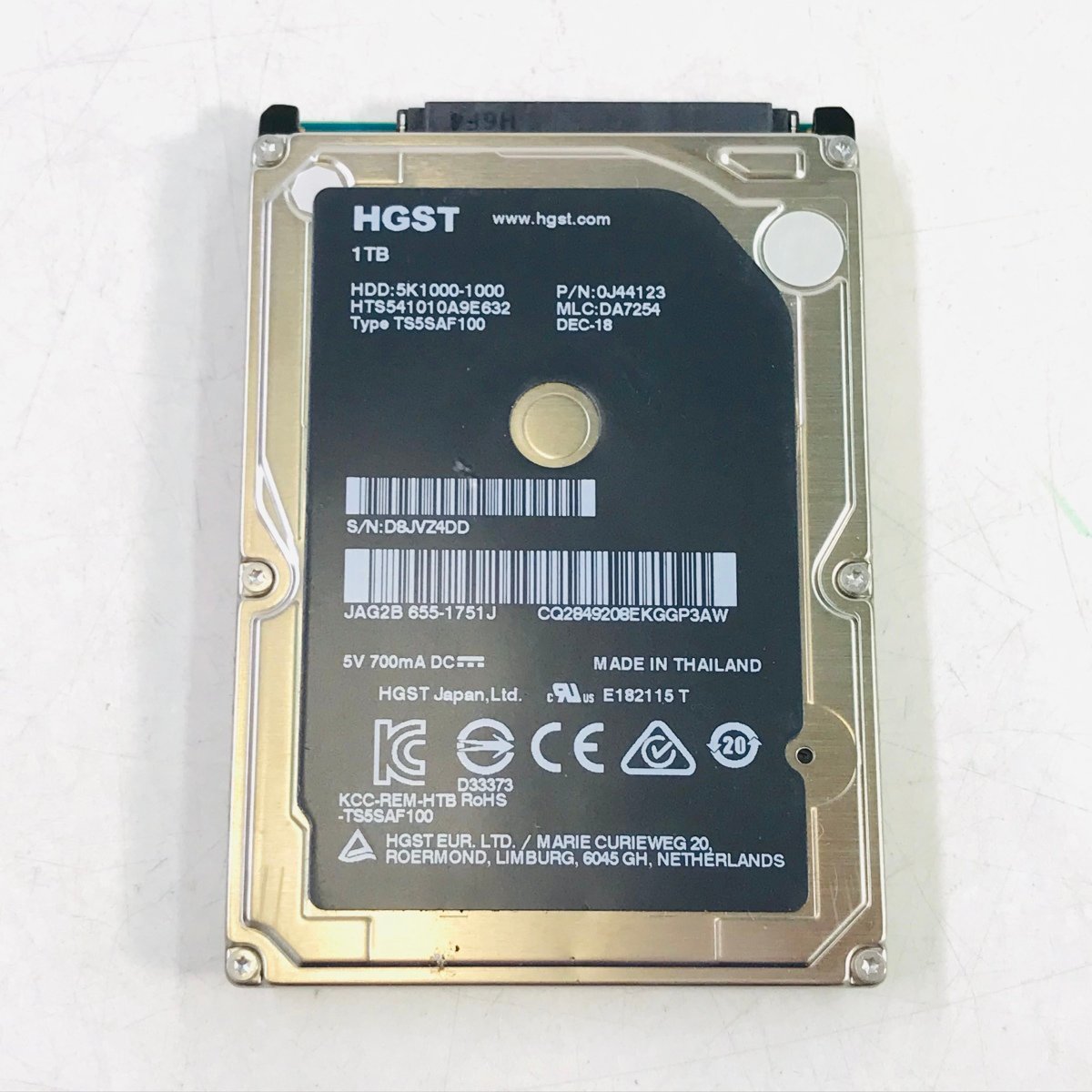 動作確認済み 18555時間 APPLE HDD HTS541010A9E632 1000GB 2.5インチ SATA 内蔵 HDD ハードディスクドライブ SMART正常 消去済み_画像1