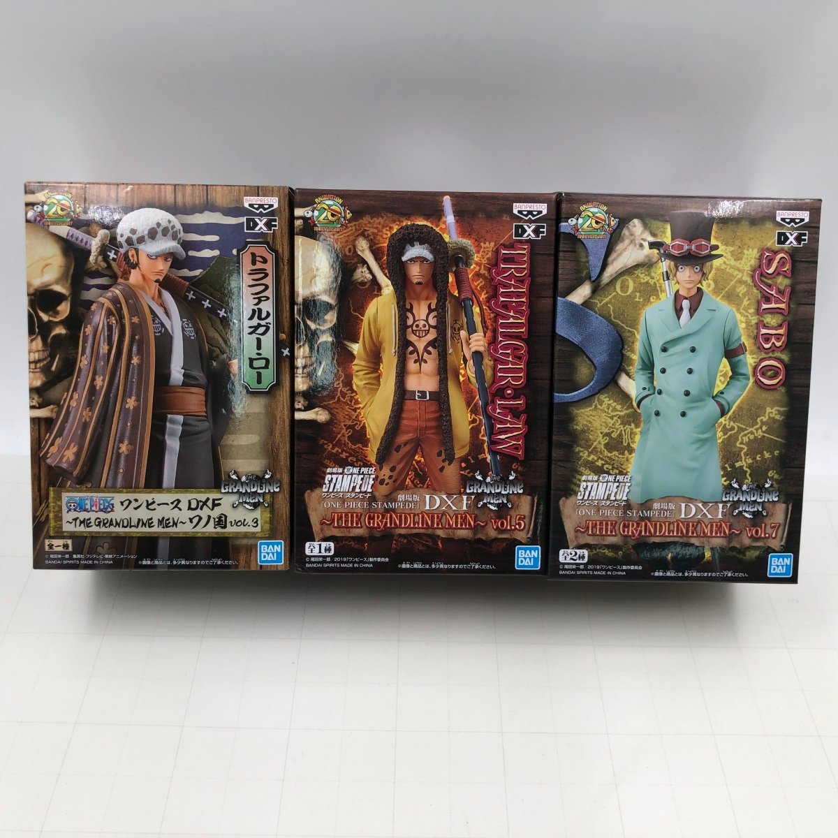 中古品 DXF THE GRANDLINE MEN ONE PIECE STAMPEDE ワンピース ワノ国 トラファルガー・ロー サボ フィギュア 3種セット_画像4