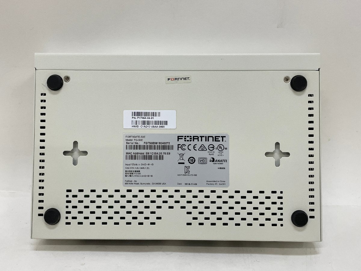 【中古】Fortinet Fortigate 50E　工場出荷初期化済み（470)　ライセンス・サポート 2024/7/27 ファームV6.2.15_画像4