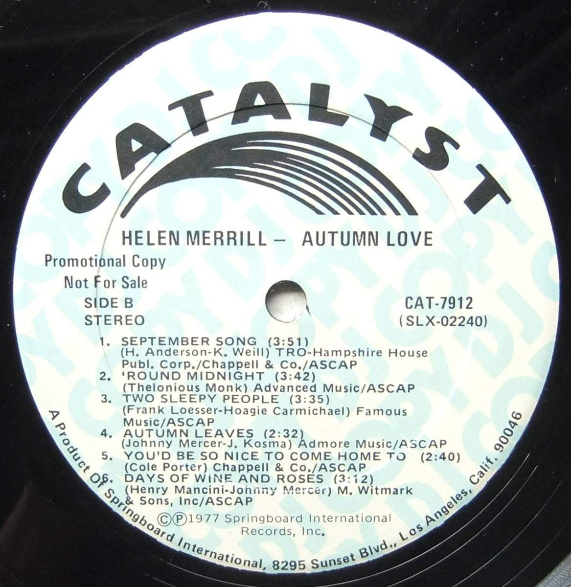 ◆ HELEN MERRILL / Autumn Love ◆ Catakyst CAT-7912 (promo) ◆_画像4