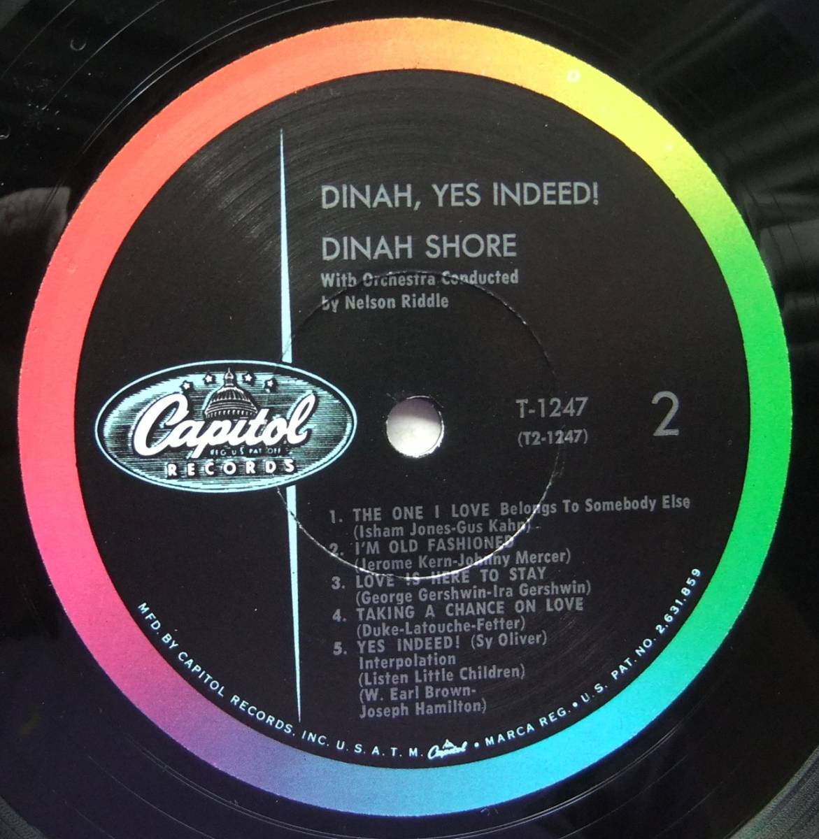 ◆ DINAH SHORE / Dinah, Yes Indeed ! ◆ Capitol T 1247 (color) ◆ W_画像4