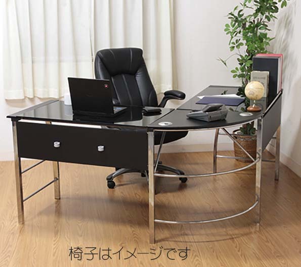 広々使える天板強化ガラス使用のL型コーナーパソコンデスク_oh 机 広々使える天板強化ガラス使用のL型コーナーパソコンデスク_oh 机