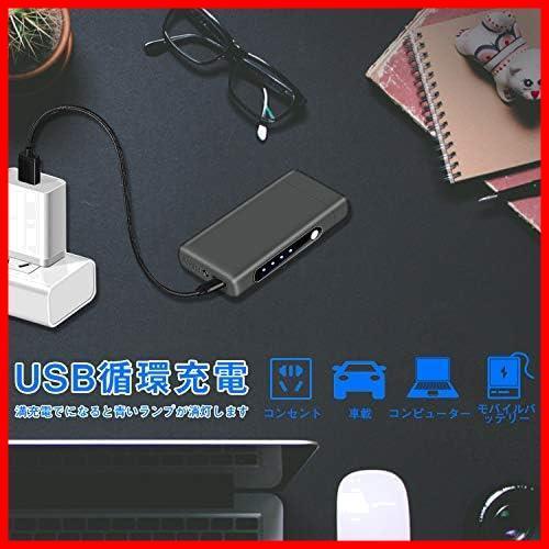 ★ブラック★ USB Type C ライター プラズマライター 第二代充電式USB 小型 防風 電池残量表示 おしゃれ_画像3