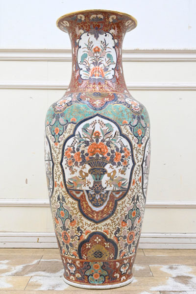 DK171 古い 60年程前 大型 景徳鎮 飾り壷 飾壷 ツボ 壺 大花瓶 飾り物 置物 微細画 オブジェ