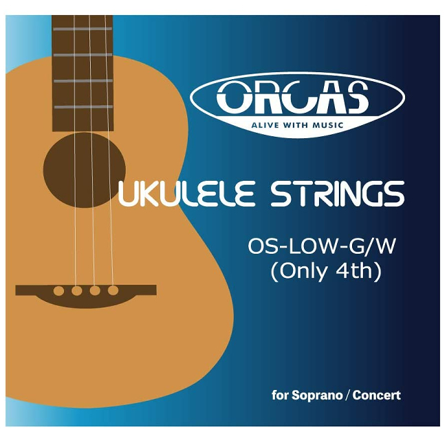 ORCAS OS-LOW-G／W LOW-G バラ弦4弦のみ 弦長80cm ソプラノ コンサート テナーウクレレ対応 カラー:ホワイト_画像1