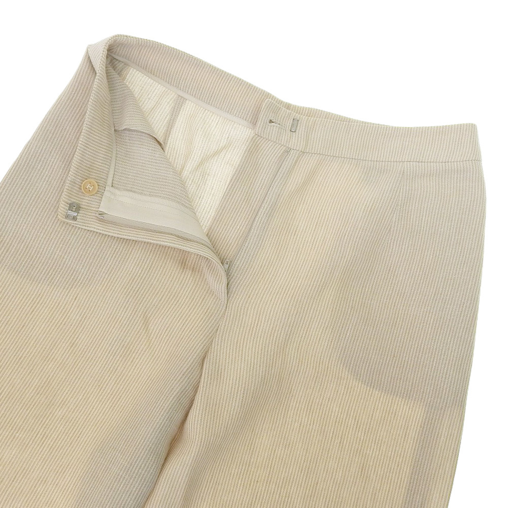 HERMES Hermes by Martin Margiela Margiela period stripe wide pants bottoms lady's linen100% beige 38 archive 