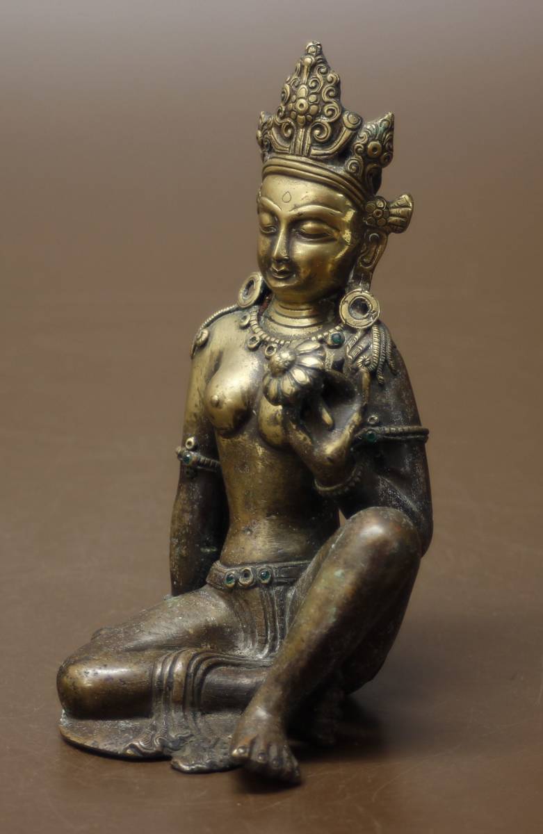 M佛教藝術銅製作G陀羅佛像形象雕像高度18厘米重量1281克 原文:M 仏教美術 銅製 ガンダーラ 仏像 置物 高さ18㎝ 重量1281g