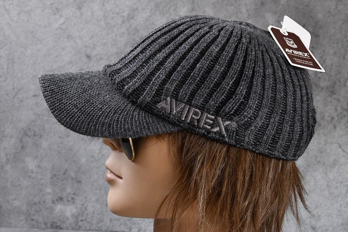 AVIREX アビレックス キャップ ニット帽 帽子 大きい 大きめ メンズ アヴィレックス 14986700-85 グレー_画像8