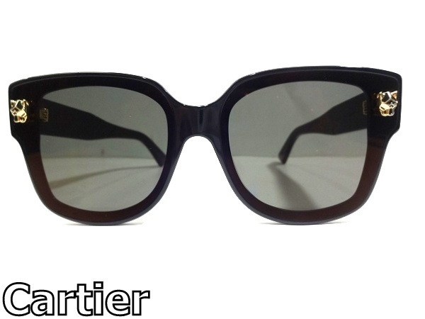 X3K017■本物■ カルティエ Cartier イタリー製 パンテール ブラックデザイン サングラス メガネ 眼鏡 メガネフレーム