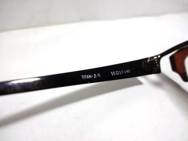 X3K052■本物■ ディセント DECENT βチタン 跳ね上げ 単式 ハーフリム ブラウン ブルーライトカットレンズ PC メガネ 眼鏡 メガネフレーム_画像5