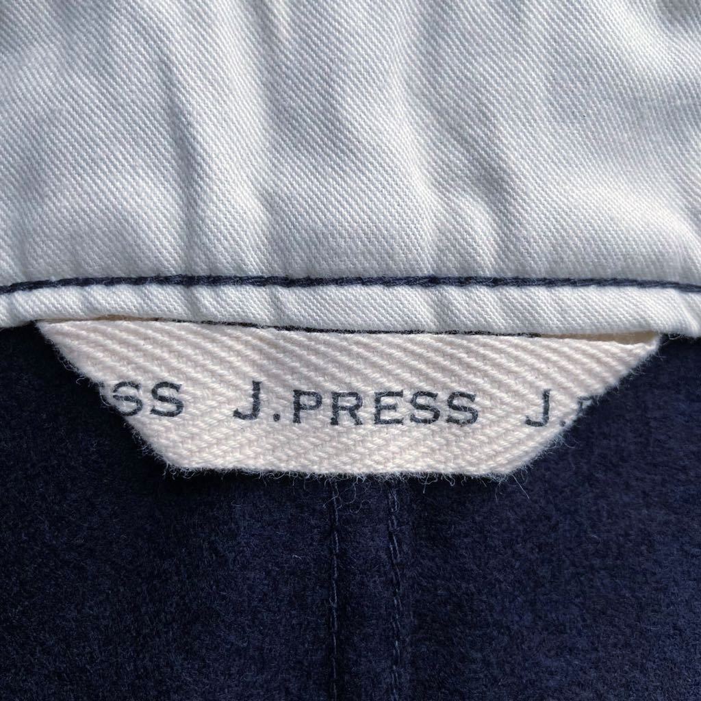 J.PRESS ORIGINALS ジェイプレス オリジナルス ウール フランネル 微光沢 ワイド ベイカーパンツ トラウザーズ size.34 (L) ネイビー 濃紺_画像6