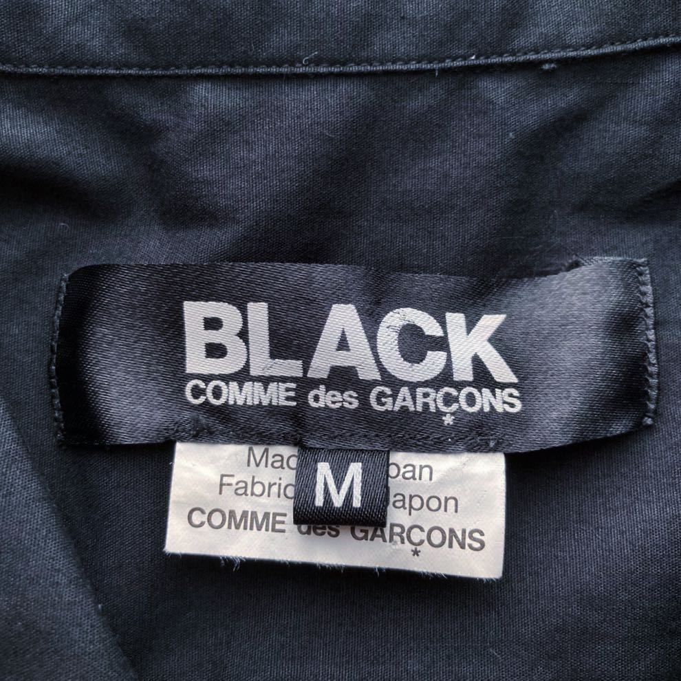 AD2013 BLACK COMME des GARCONS ブラックコムデギャルソン シルク スカーフ 切り替え ドッキング ラウンドカラー シャツ size.M archive_画像8