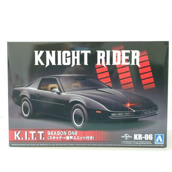 チ4【80】1円～ 未組立 アオシマ 1/24 ムービーメカ KR-06 ナイトライダー ナイト2000 K.I.T.T.シーズン1 スキャナー音声ユニット付き_画像1