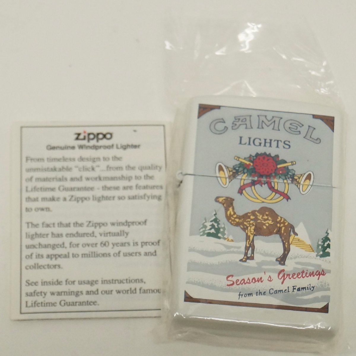 Ｚippo CAMEL LIGHTS Season’s Greetings from the Camel Family 1994年製 ジッポライター 着火未確認 小キズあり