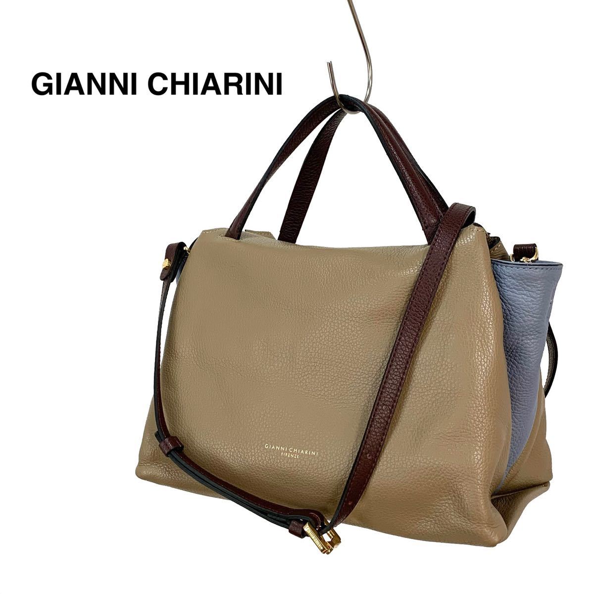 ☆美品 ジャンニキャリーニ GIANNI CHIARINI オリガミM 2WAY レザー ハンドバッグ イタリア製 ショルダーバッグ トートバッグ_画像1