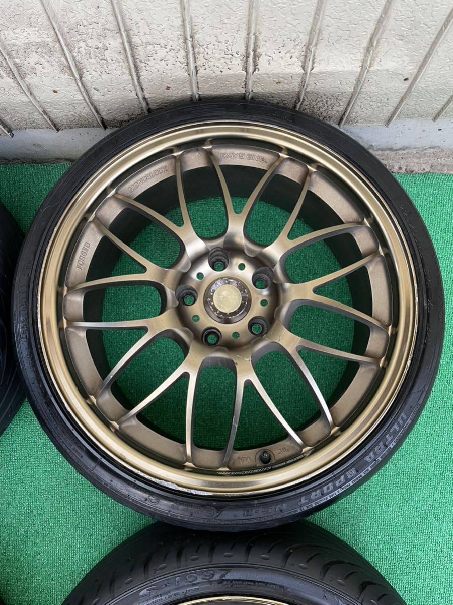 希少RAYS VOLK RACING SE37A レイズ ボルクレーシング 鍛造 18インチタイヤ ホイール4本7.5J+35/8.5J+38 5穴PCD114.3 バリ山 深リム 超軽量_画像6