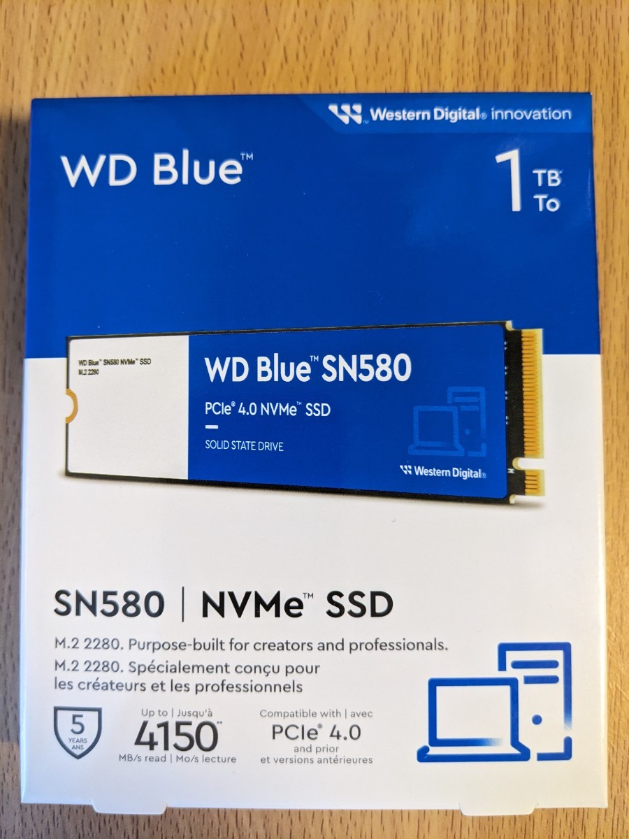 【送料込み】Western Digital Blue SN580 1TB NVMe SSD_画像1