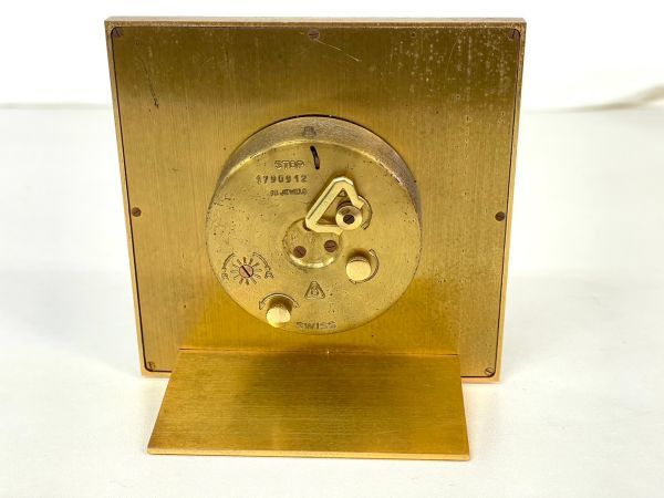 F304-K22-5331 BUCHERER ブッフェラー 置き時計 1790912 スイス製 (横)約10cm (高)約10cm (奥行)約5.5cm ゴールド ⑤_画像3