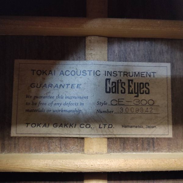 F603-K41-934 東海楽器 Cat's Eyes キャツアイズ CE-300 アコースティックギター アコギ ギター 弦楽器 6弦 ⑦_画像4