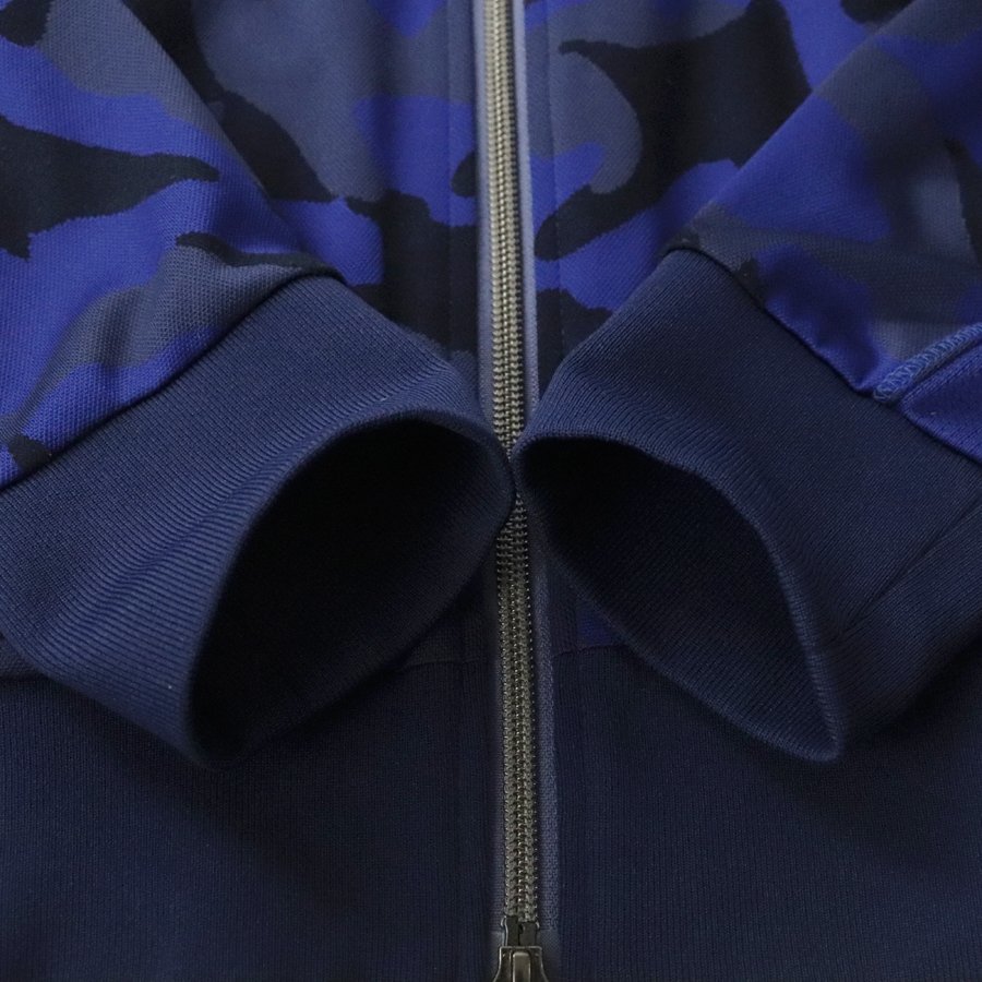 極美品 日本製 EPOCA UOMO エポカウオモ ジャージ トラックジャケット 青 ブルー カモフラ柄 46 JP:M ブルゾン ストレッチ 迷彩_画像5