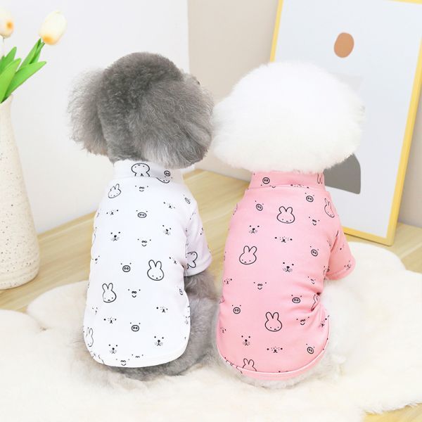 アクアXXLサイズ◆【残り数枚】犬服 うさぎさん柄 カットソー Tシャツ シャツ ドッグウェア ペットグッズ 新作 犬用品 伸縮性あり 新品_画像5