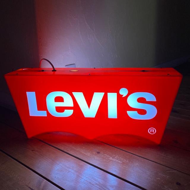 80's~90’s ヴィンテージ 非売品　Levi's リーバイス　販促用 両面ロゴ 電飾 看板 ライト ネオンサイン 90年代 80年代_画像1