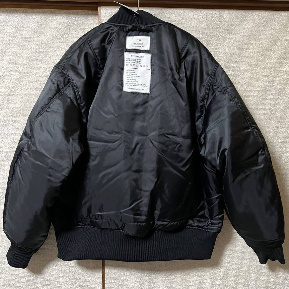 新品 HYKE for United Arrows 別注 MA-1 ハイク リバーシブル ブラック サイズ2 フライトジャケット ブルゾン