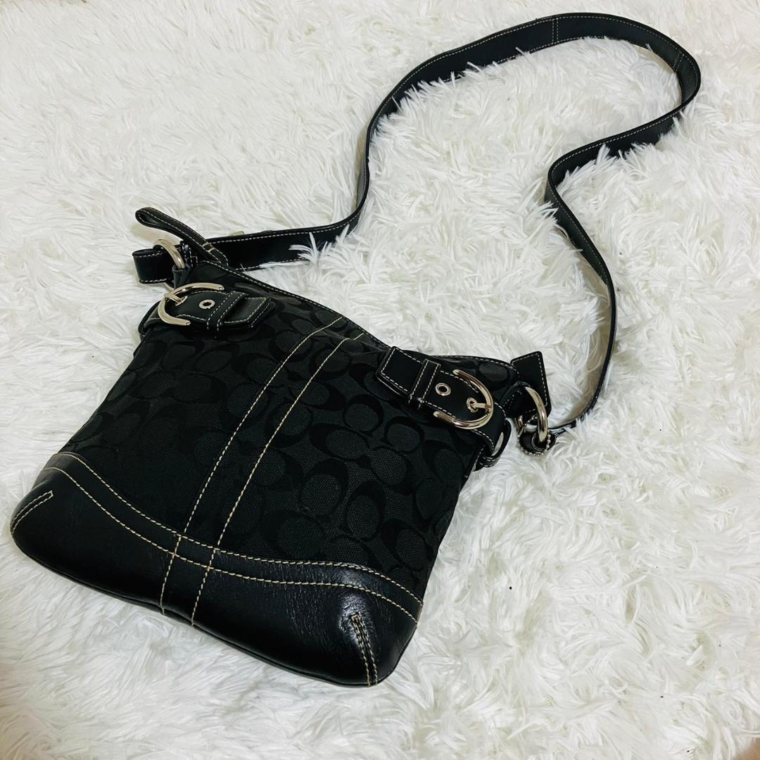 【極美品】L245 COACH コーチ シグネチャー ショルダーバッグ ハンドバッグ 肩がけ 金具 A4可 大容量_画像2