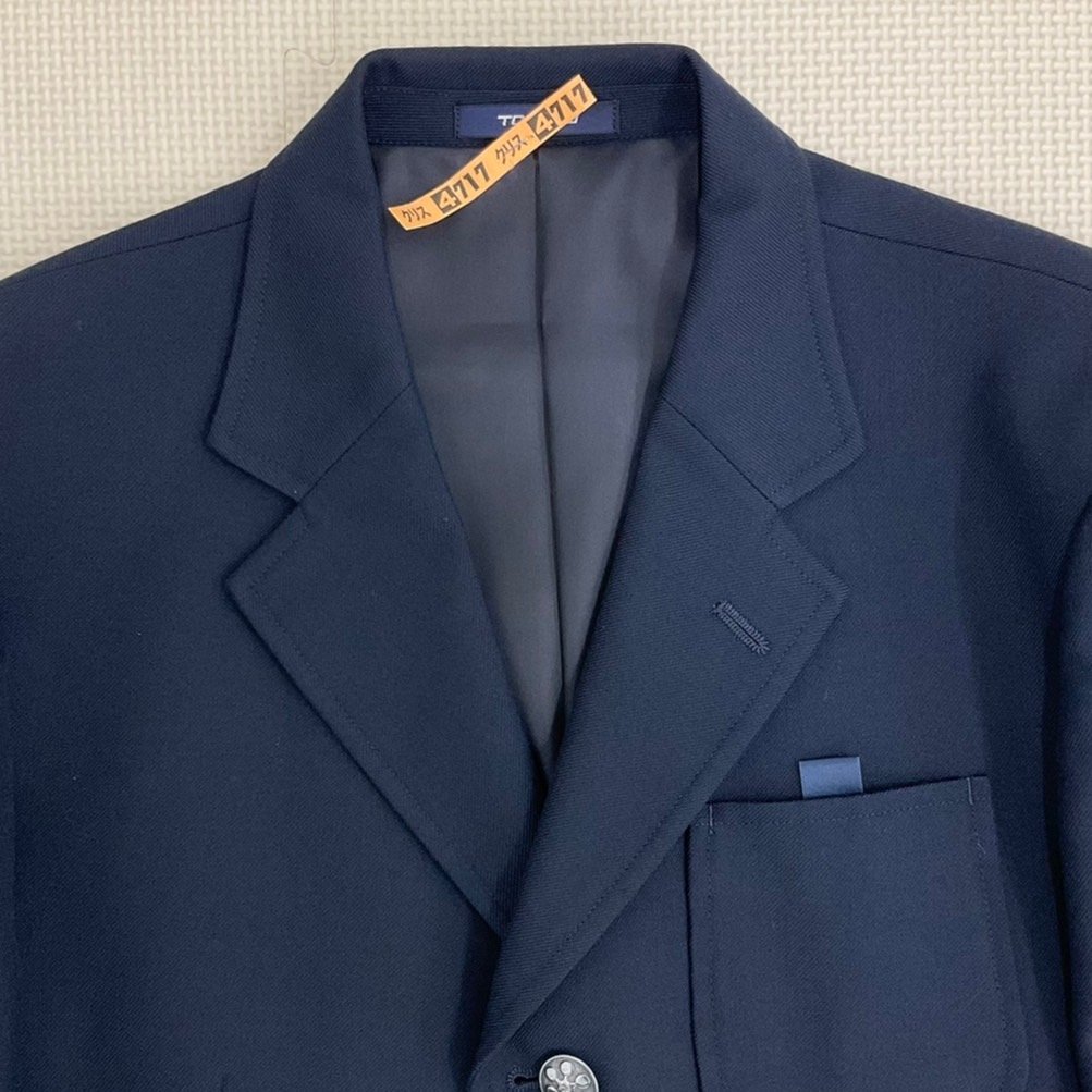 U203/S985 ( used ) Hokkaido Sapporo city . genuine piece inside . junior high school man . uniform 1 point /BJM/ blaser / winter clothes /VARSITYMATE/TOMBOW/ dark blue / man . student / school uniform /. industry raw goods /
