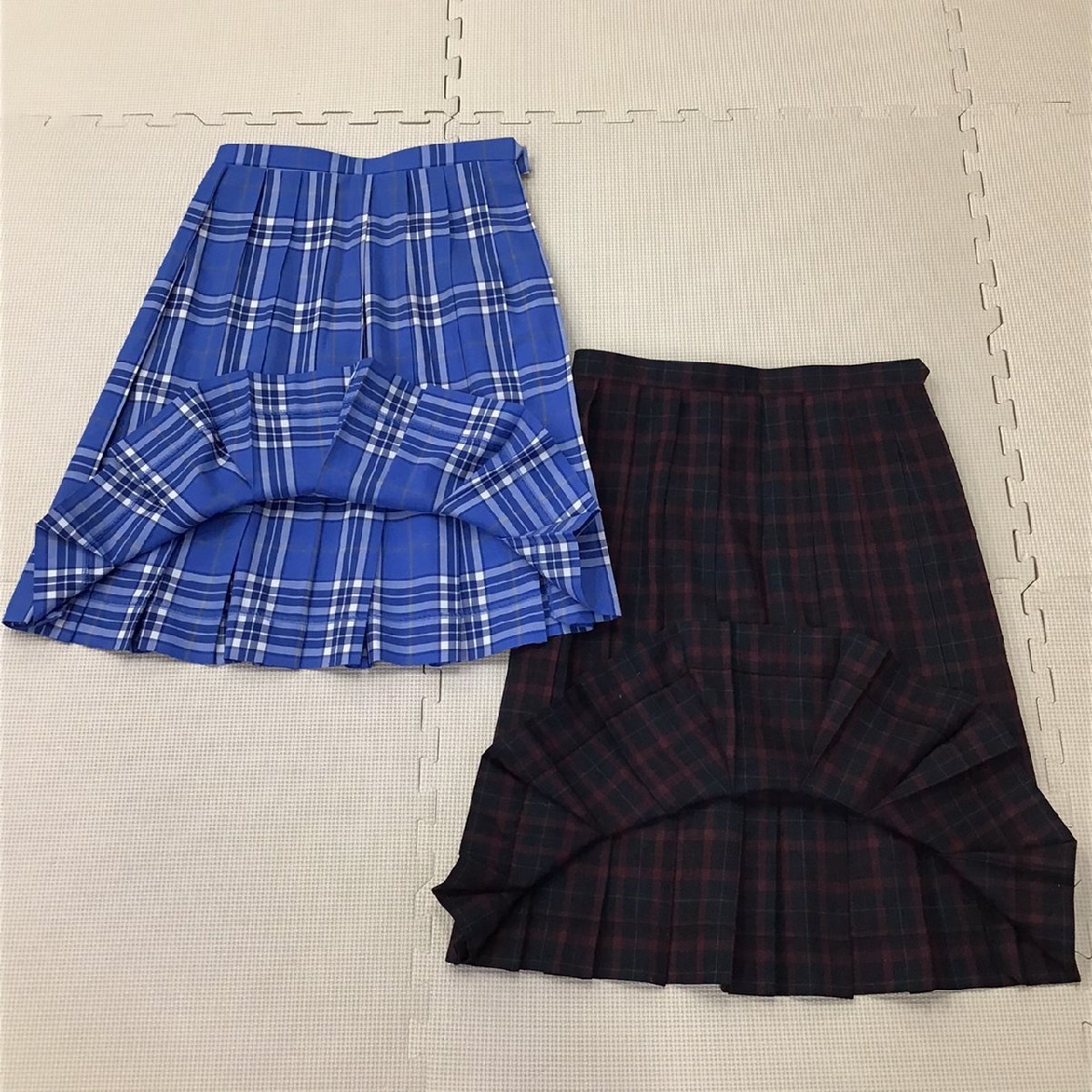 O210/(中古)栃木県 真岡東中学校 女子制服5点 /165A/W63/ブレザー/ブラウス/スカート/キャメル/赤系/水色/チェック柄/Kanko/学生服_画像8