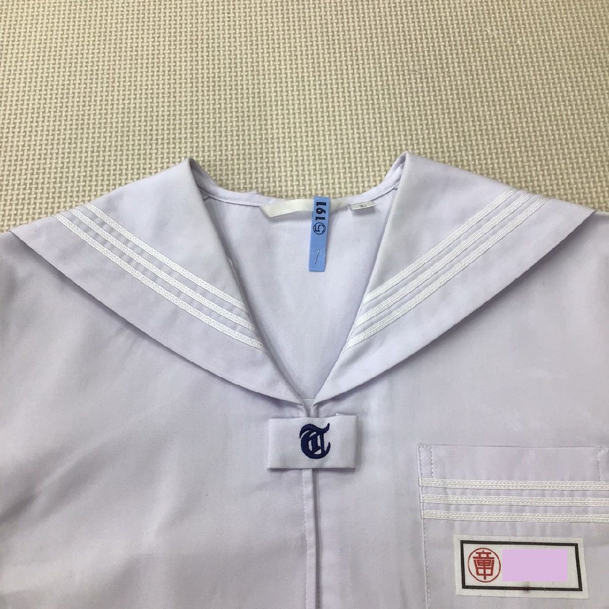 O228/(中古)兵庫県 竜山中学校 女子制服2点 /L/W73/セーラー/夏スカート/HARIMA/半袖/夏服/夏用/中学校/高校/女子学生/学生服_画像3