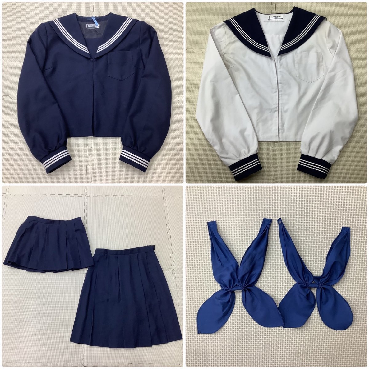 I191/Y(中古)福島県 郡山第六中学校 女子制服6点 /170A/W72/セーラー/スカート/成形スカーフ/夏服/合服/紺/OLIVE des OLVE/女子/卒業生品/_画像2