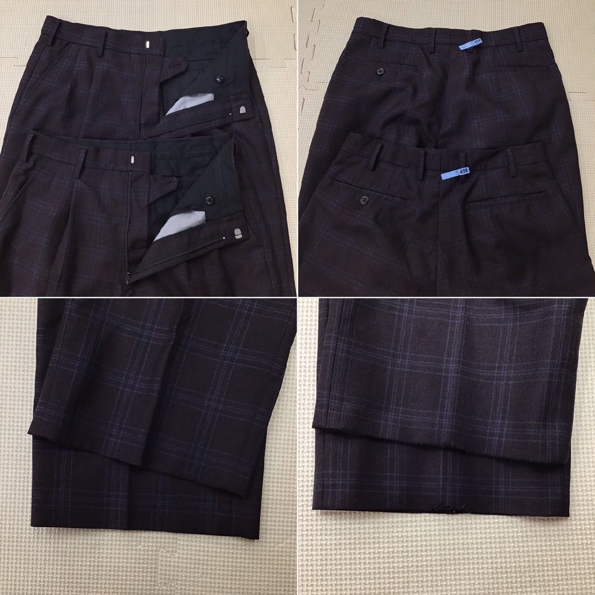 O260/A(中古)愛知県 岩倉総合高校 男子制服4点 /LL/W73/W76/W85/ブレザー/夏冬ズボン/紺/チェック柄/TOMBOW/夏服/冬服/中学校/学生服_画像5