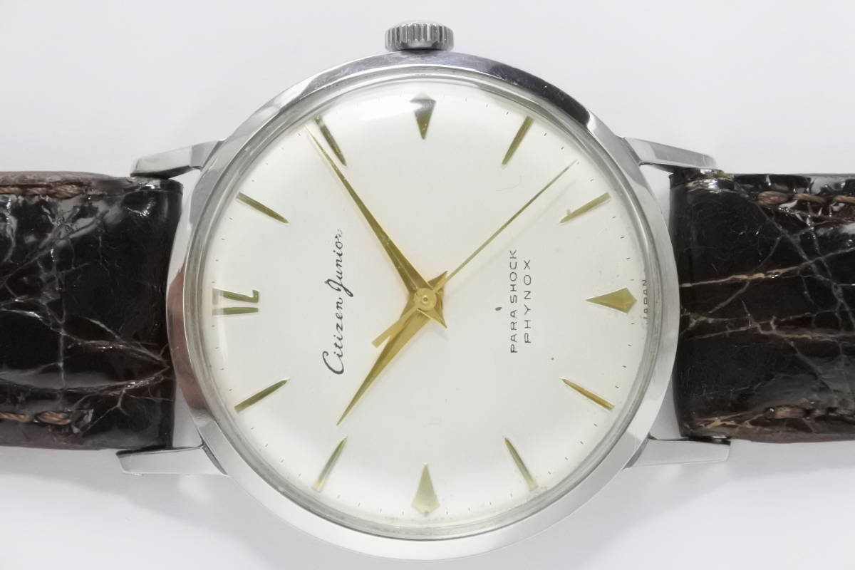 当時若年層向モデル　1961年代　CITIZEN ＪＵＮＩＯＲ PARASHOCK PHYNOX 手巻紳士腕時計 　☆国産逸品☆