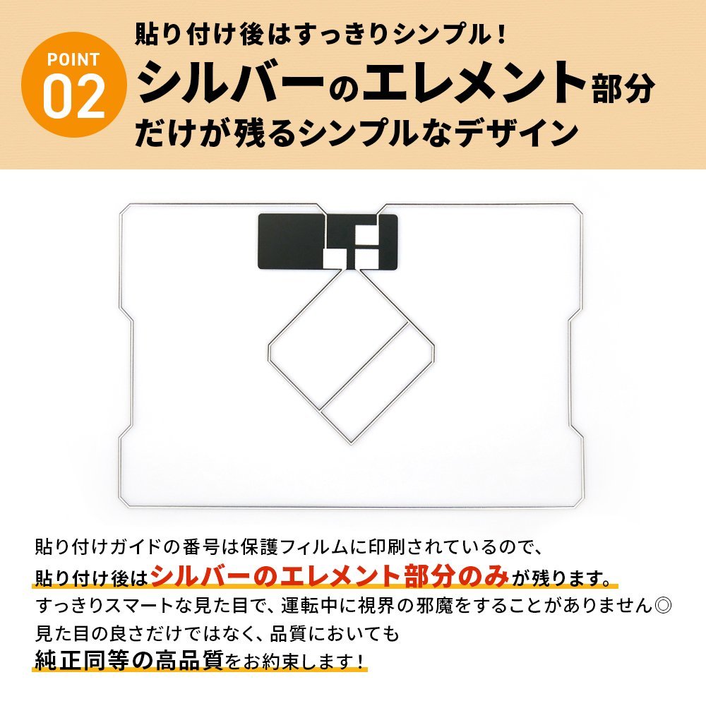 AVIC-CE902VO 用 カロッツェリア 2018年モデル 高感度 高品質 GPS一体型 L型 フィルムアンテナ 4本 セット 載せ替え 補修 交換 4枚_画像7