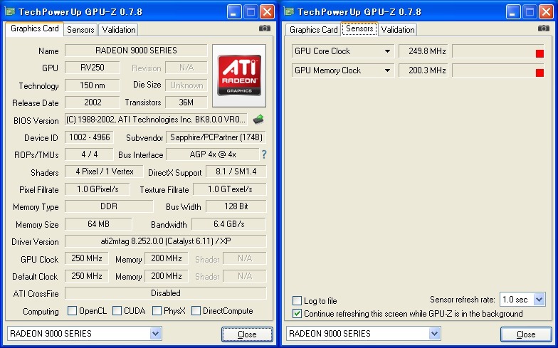 [AGP] SAPPHIRE ATi RADEON 9000 64MB 128bit 250-200_画像4