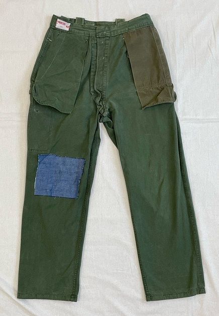 ユーロミリタリー 70's 1976 MICHIELSENS ベルギー軍 フィールドパンツ カーゴパンツ 片ポケ 表記4DE 実寸W78L72 [ta-0916]の画像9