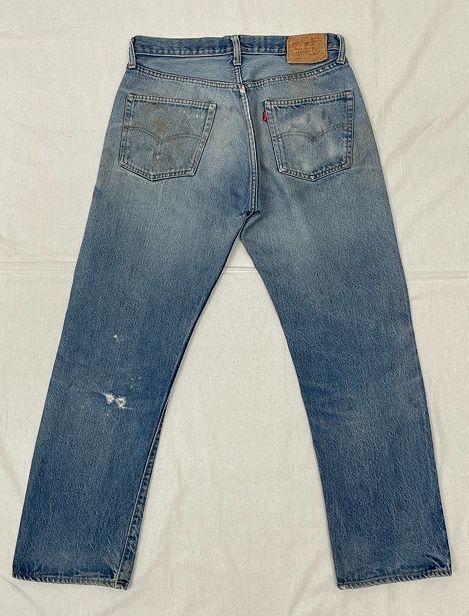 70's 1978 米国製 ビンテージ リーバイス LEVI'S 501 66後期 ボタン裏6 赤耳 裾チェーン 表記W34 L32 実寸W80 L75cm [ta-0895]_画像7