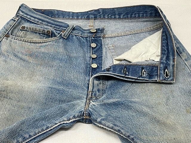 70's 1978 米国製 ビンテージ リーバイス LEVI'S 501 66後期 ボタン裏6 赤耳 裾チェーン 表記W34 L32 実寸W80 L75cm [ta-0895]_画像4