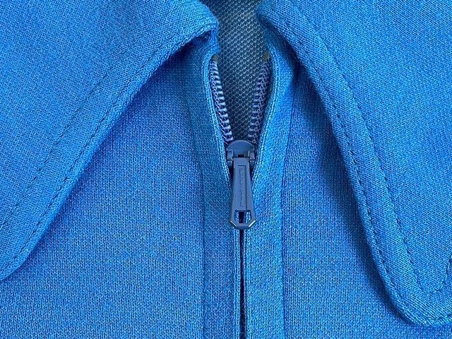 70's MADE IN FRANCE フランス ビンテージ VENTEX アディダス adidas ジャージ ジャケット PRESTILジップ アクリル ブルー 46 [ta-0923]の画像3