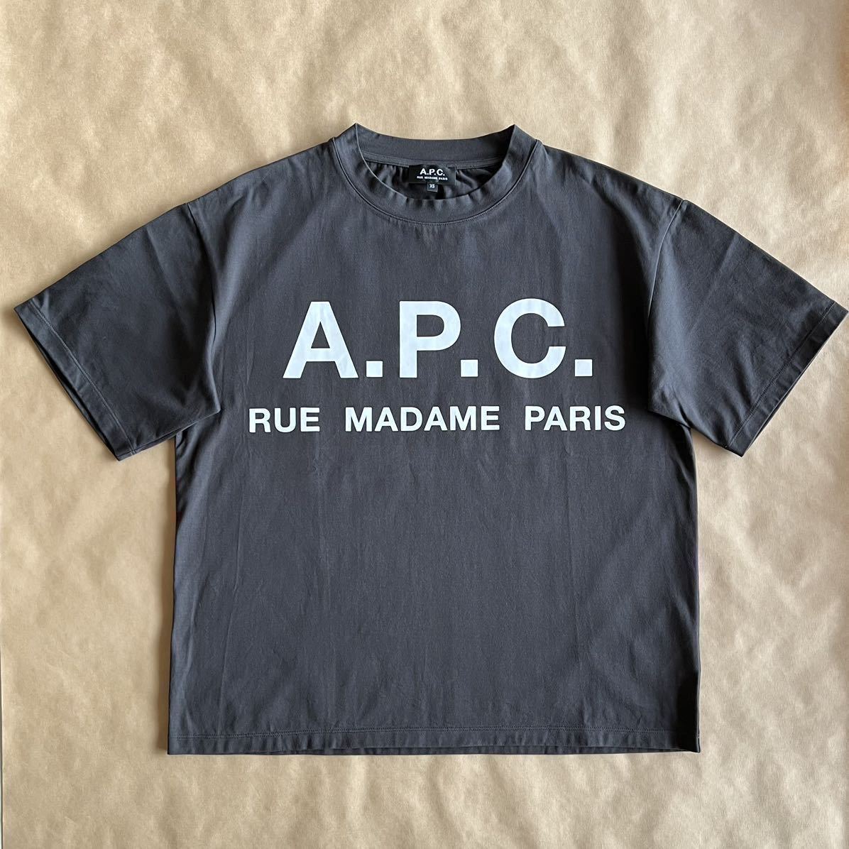  complete sale beautiful goods A.P.C. × IENA special order big Logo T-shirt gray XS short sleeves unisex Iena EDIFICE Edifice APC A.P.C. @b107