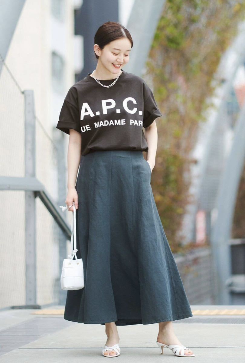 完売 美品 A.P.C. × IENA 別注 ビッグ ロゴ Tシャツ グレー XS 半袖 ユニセックス イエナ EDIFICE エディフィス APC アーペーセー @b107_画像10