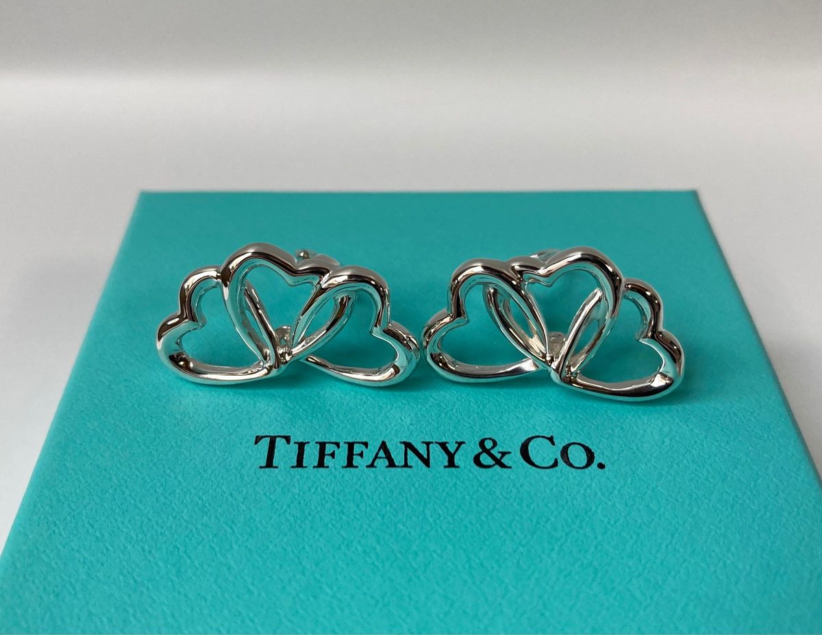 Tiffany＆co.  ティファニー　トリプル・オープンハート　両耳　シルバーイヤリング　ピアス　Ag925