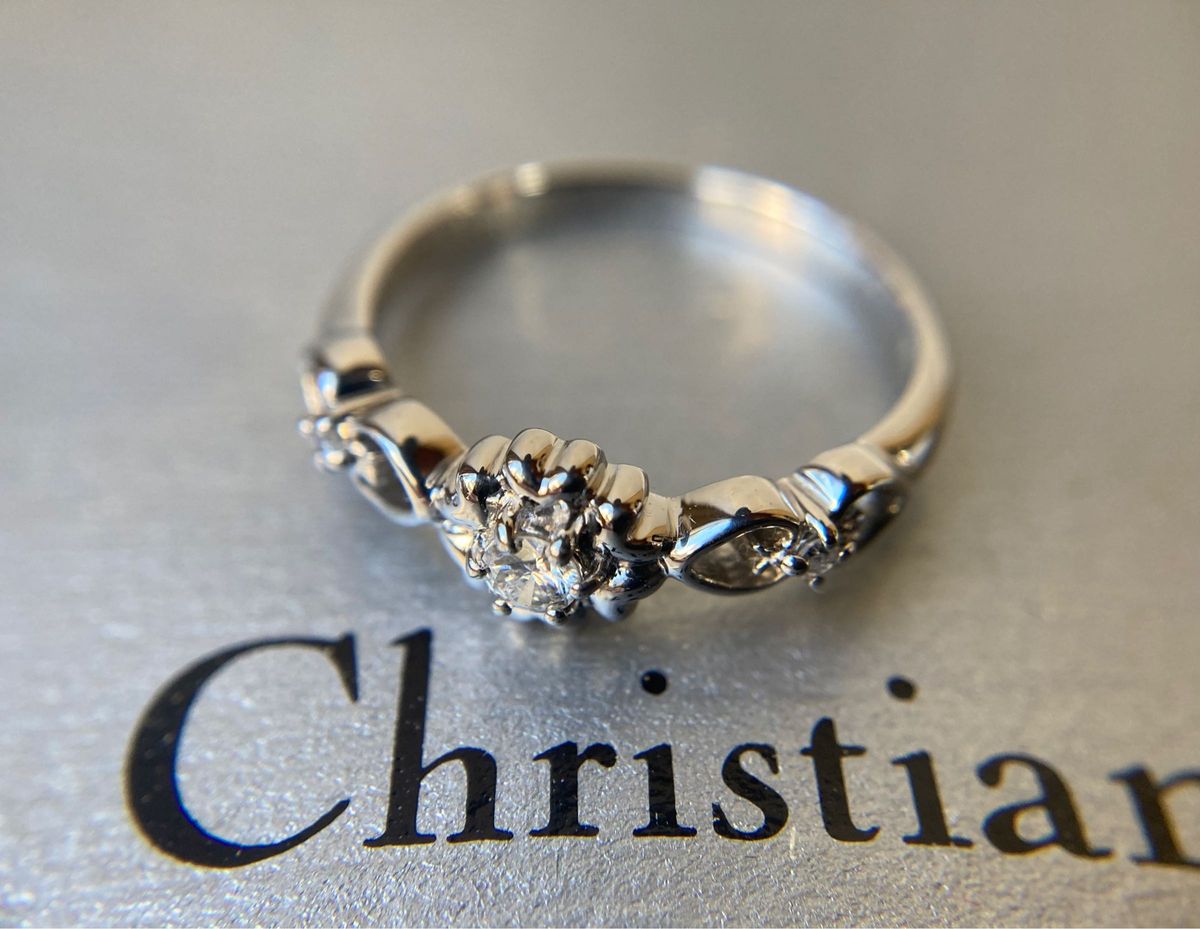 Christian Dior クリスチャン・ディオール　3Pダイヤモンド　フラワー　インフィニティ　プラチナリング　PT900