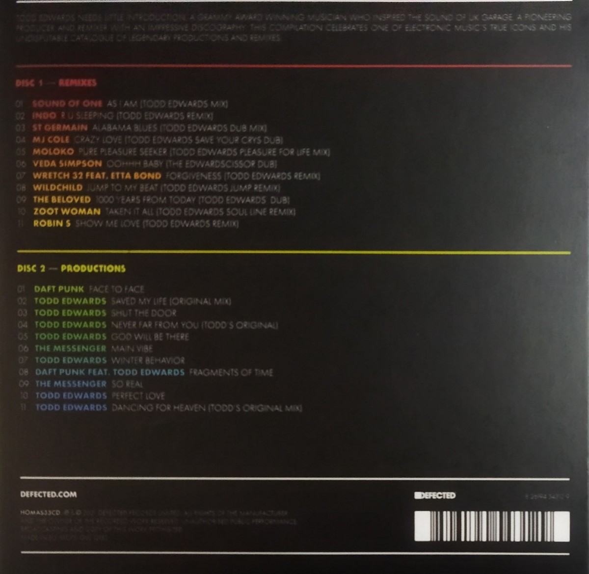 Todd Edwards 人気シリーズ 2CD House Masters Defected Records UK Garage Daft Punk St Germain _画像3